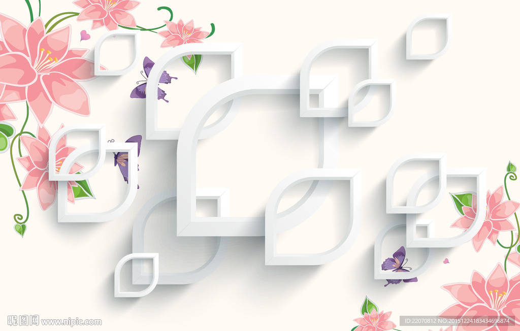 典雅花卉壁画