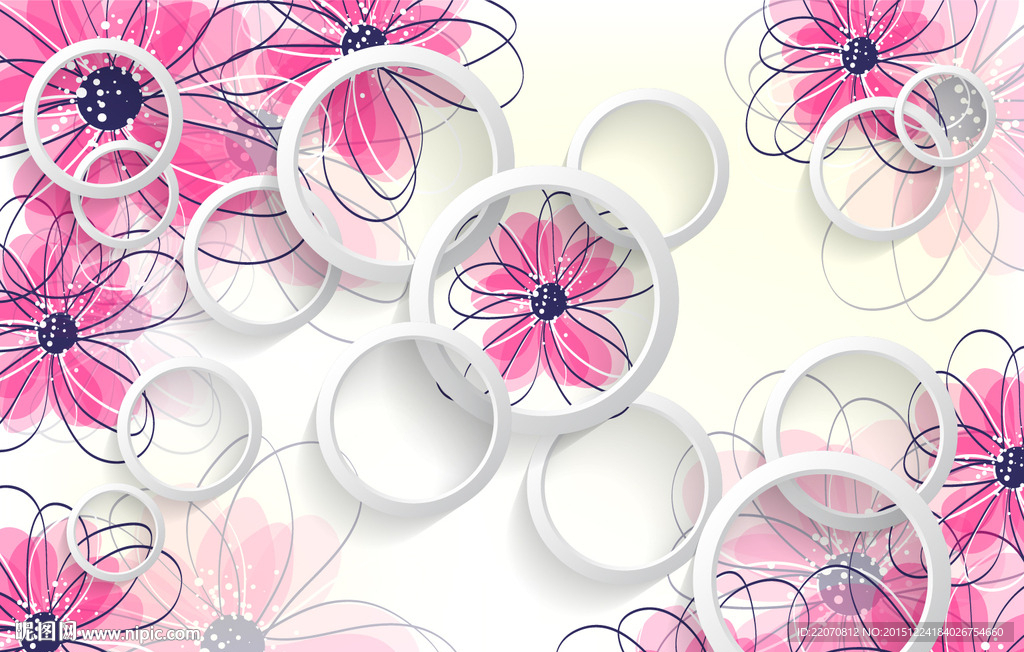 典雅手绘花卉背景花纹