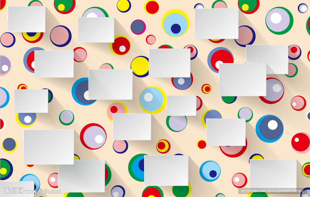 彩色圆圈背景花纹