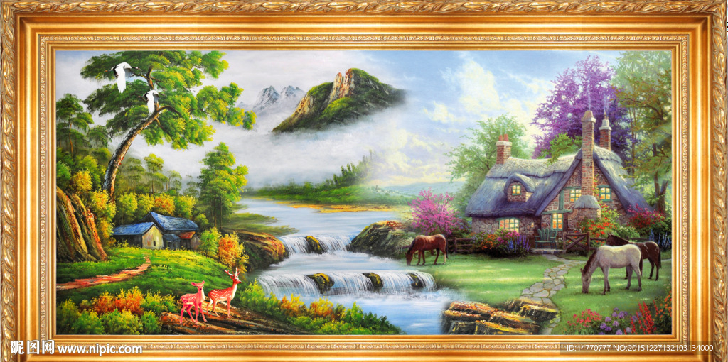 油画风景 乡村油画