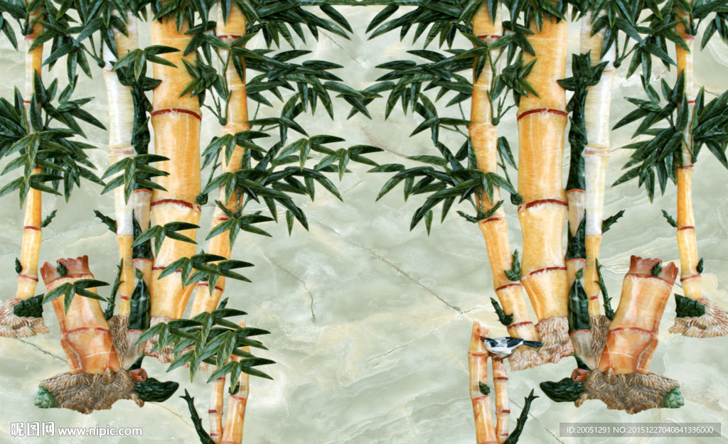 玉雕竹子背景墙