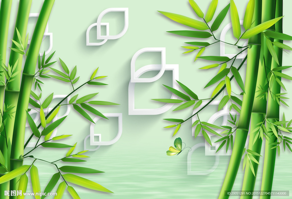 3d竹子背景墙