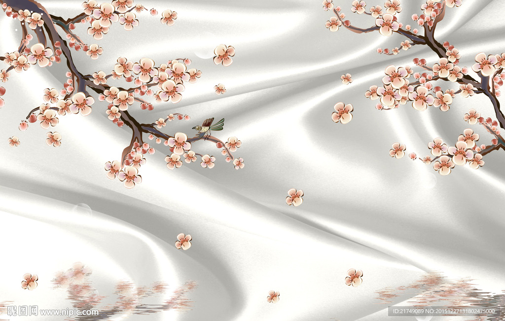 梦幻花朵电视背景墙