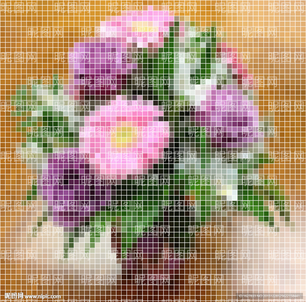 马赛克花朵