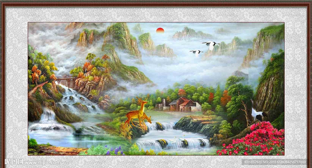 油画山水风景画