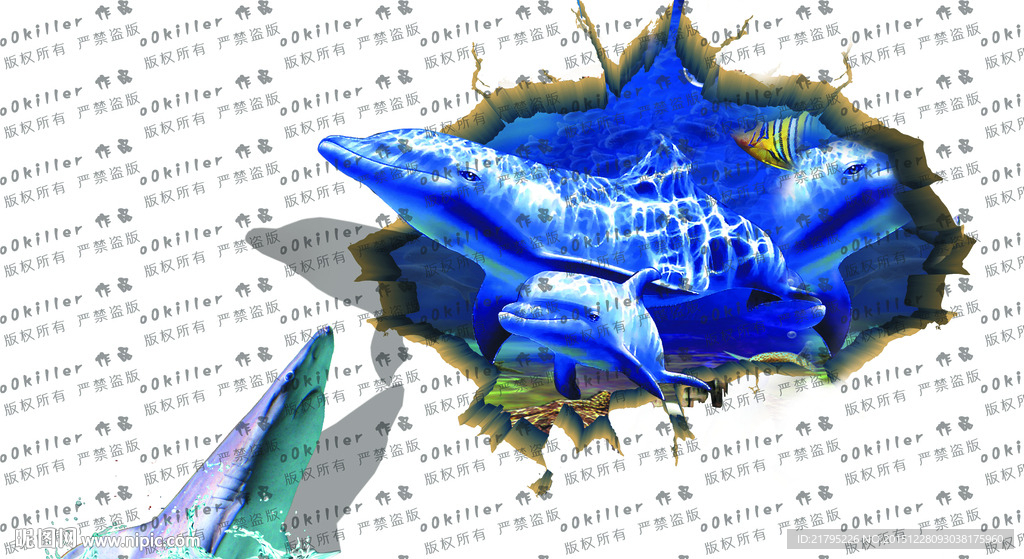 3D立体画 海豚