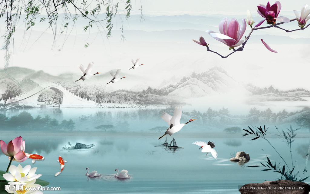 简约山水画
