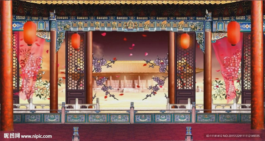 京剧演出古代建筑晚会视频演出