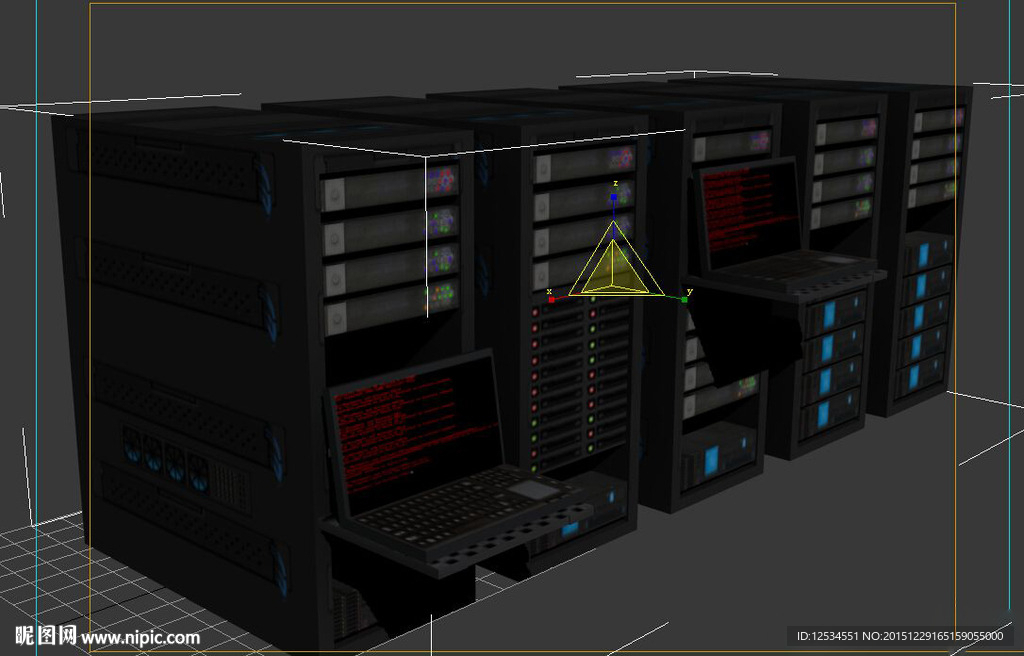 数据服务器工作站3D模型