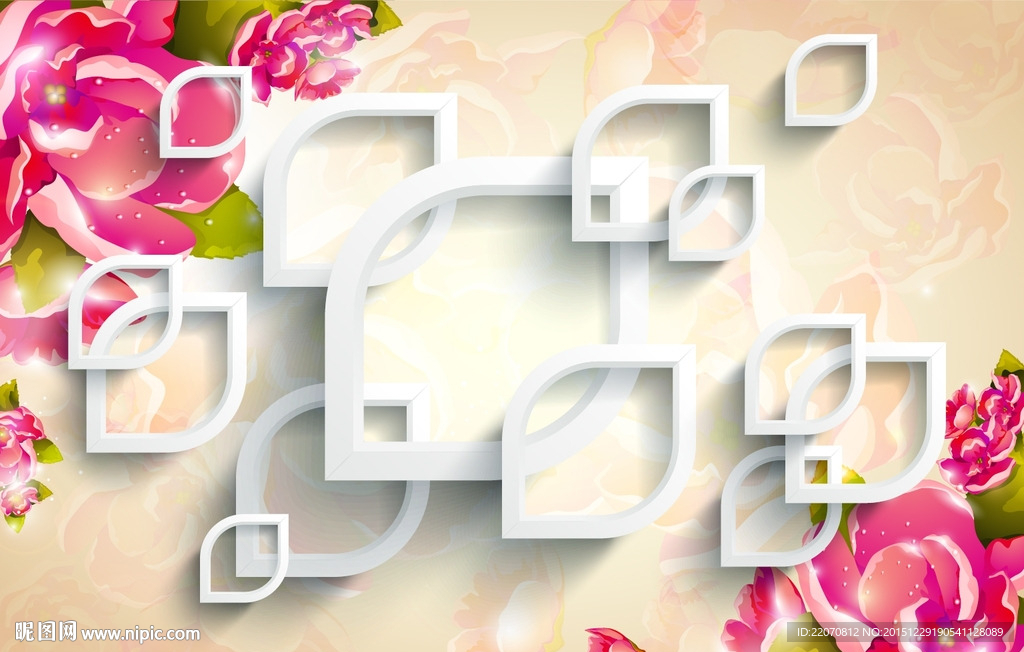 时尚红色花朵背景墙