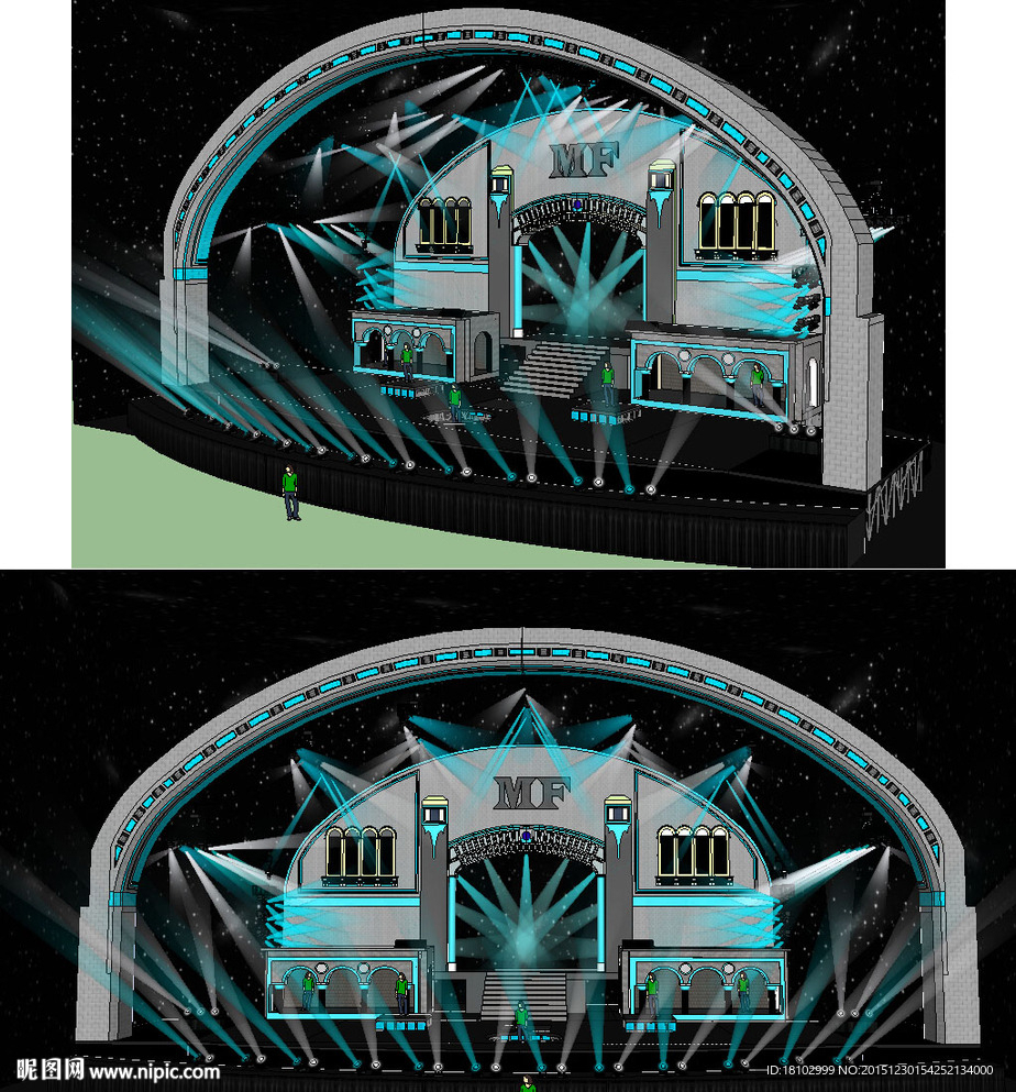 舞台舞美场景草图大师SU模型