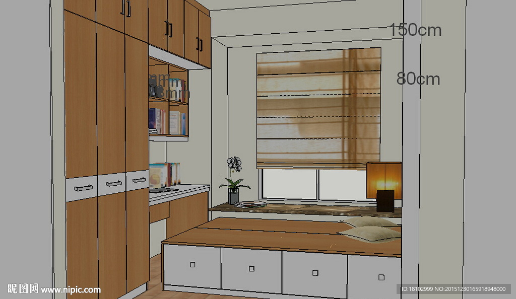 室内装修榻榻米草图大师SU模型