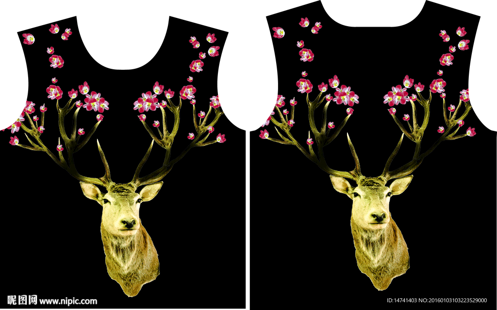 服装设计之长花的鹿