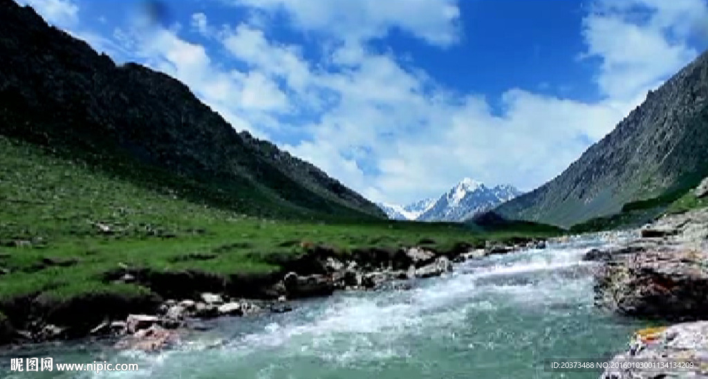 高清冰川河流动态视频素材