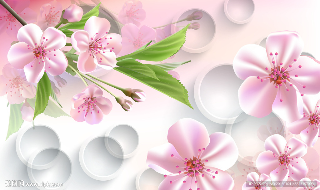 梦幻花朵背景墙