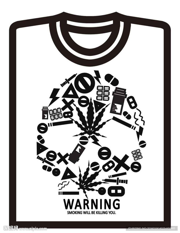 超酷矢量t恤印花文化衫图案ai