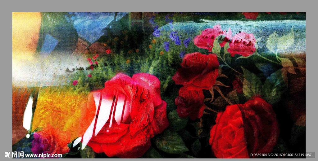玫瑰油画