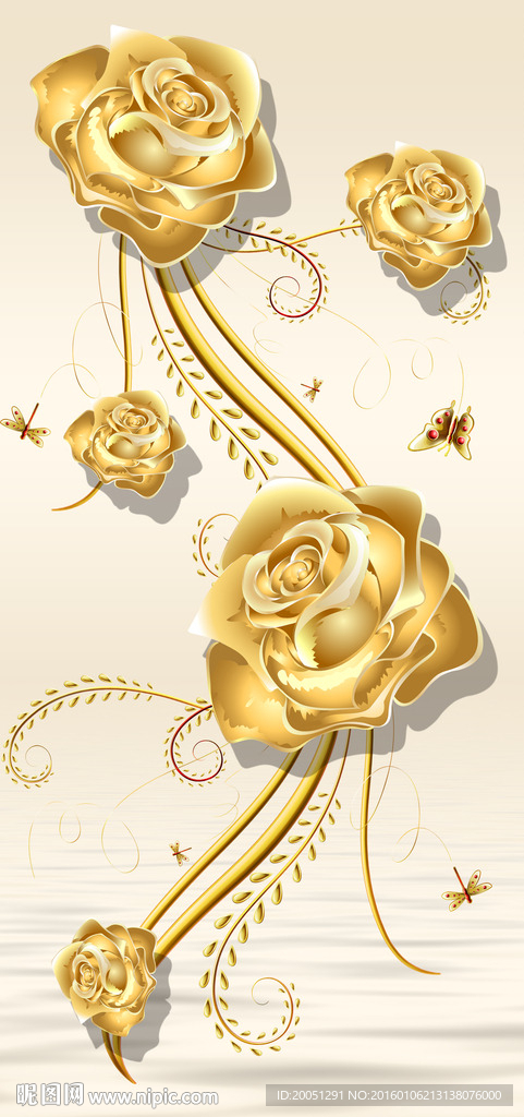 玄关金色玫瑰