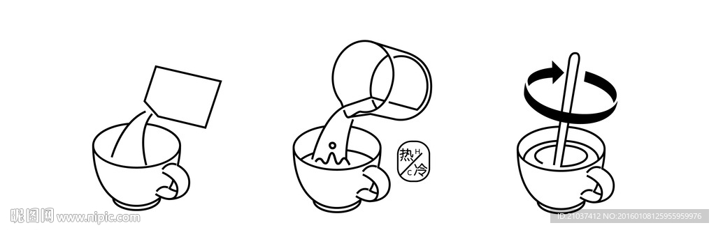 饮品冲泡说明示意