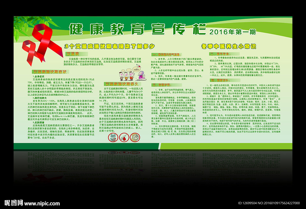 艾滋病 健康教育宣传栏展板