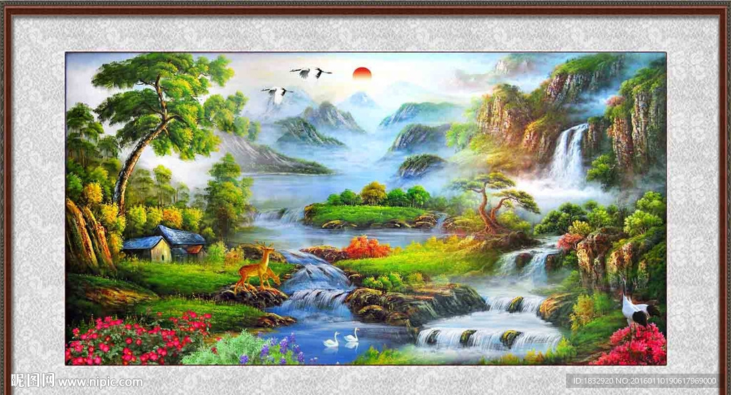 油画山水风景画