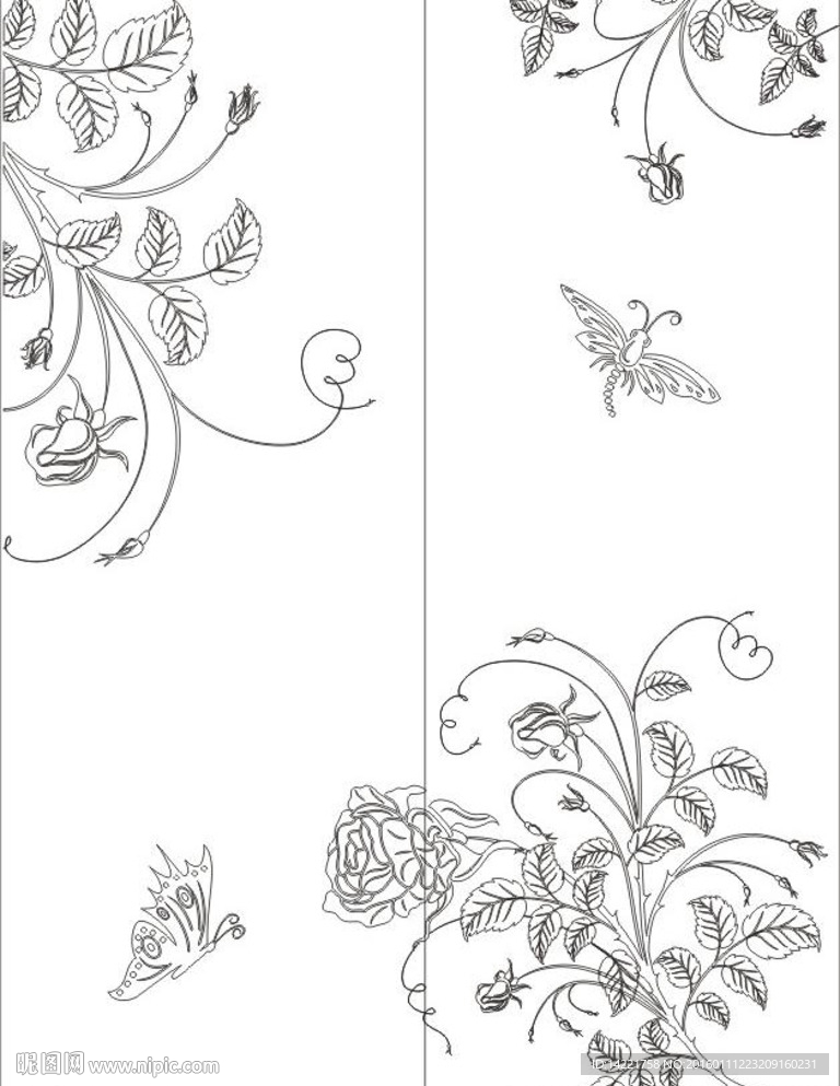 欧式花纹 矢量花纹 移门