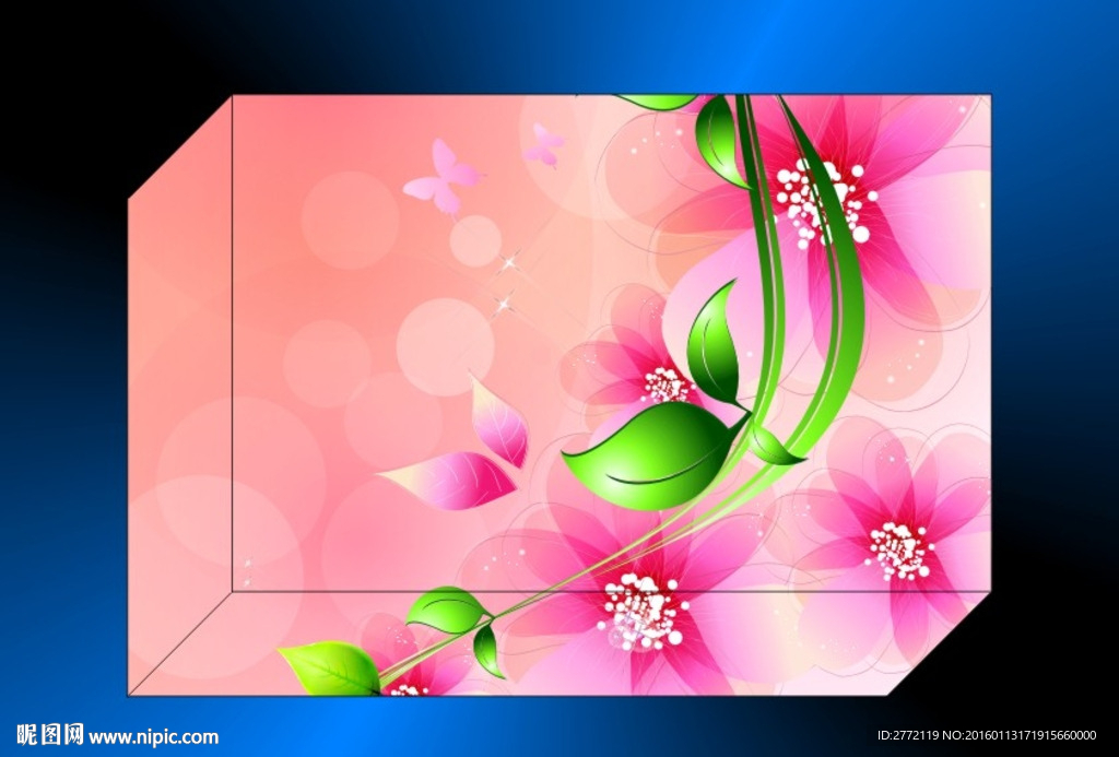 绿叶玫瑰儿 花盒子