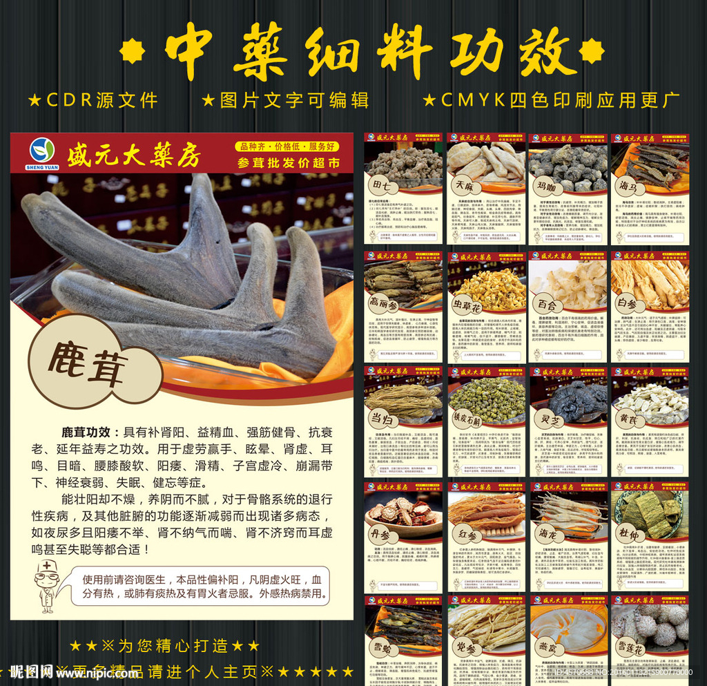 中药细料功效