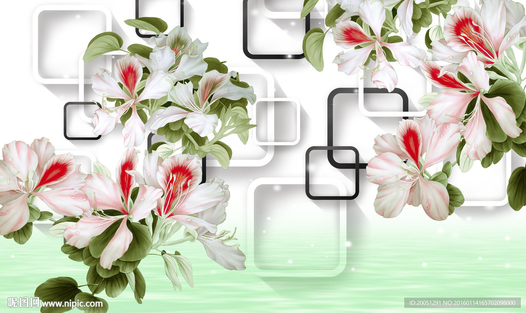 3d背景墙 时尚花朵