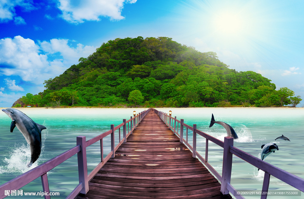 3d背景墙 开豁视野 海岛背景