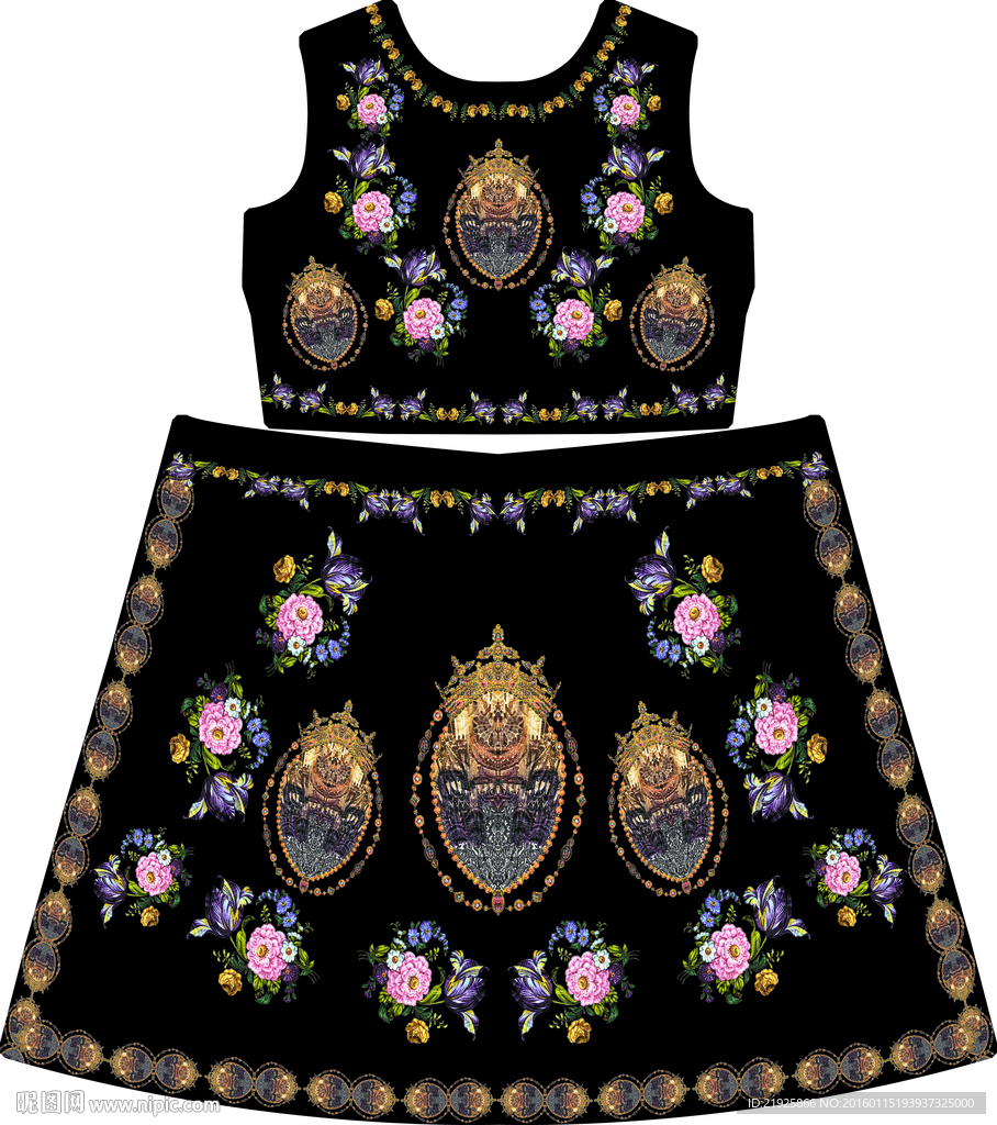 数码连衣裙定位印花