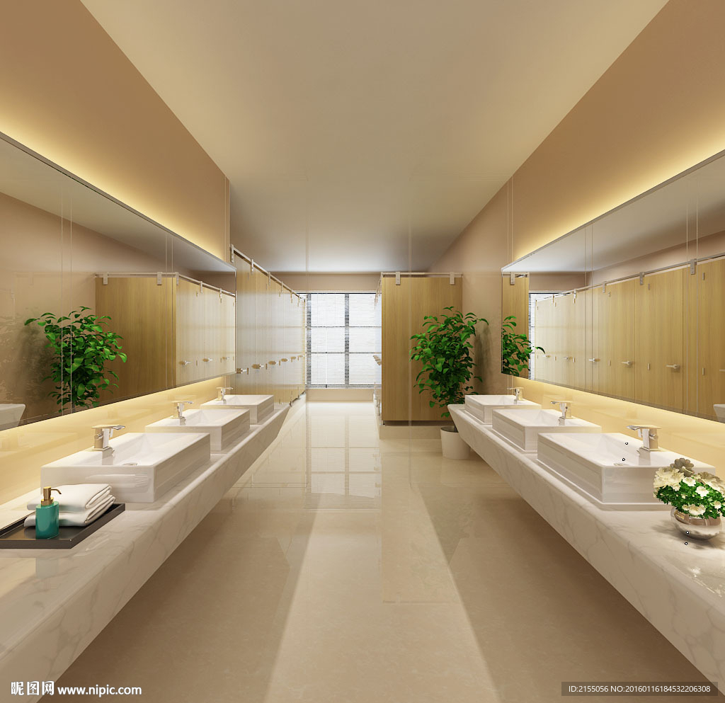 公共卫生间室内3d模型及材质
