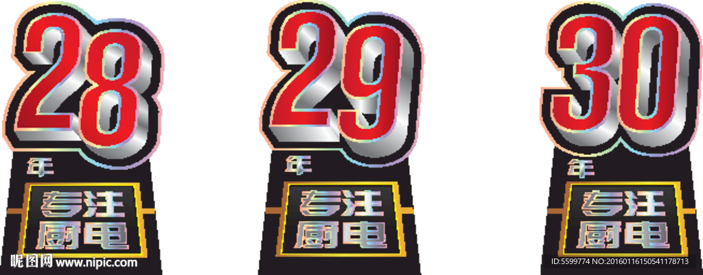 年份数字POP标牌设计