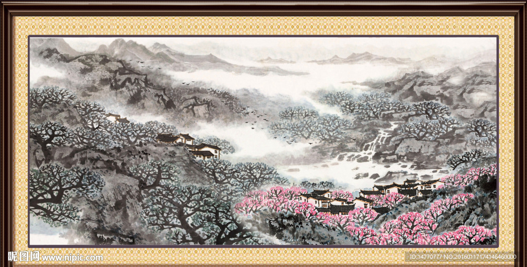 国画风景 深山而居