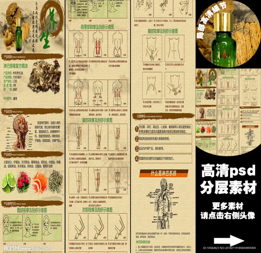 淋巴排毒复方精油淘宝宝贝详情页