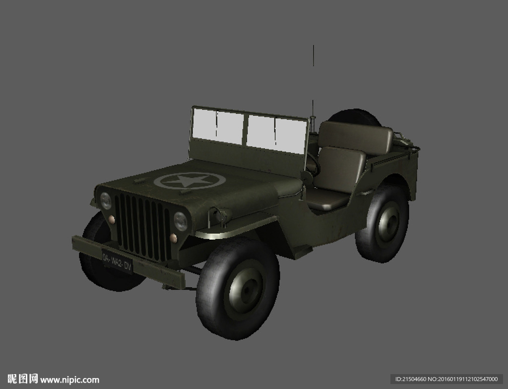 精致maya吉普车3d模型
