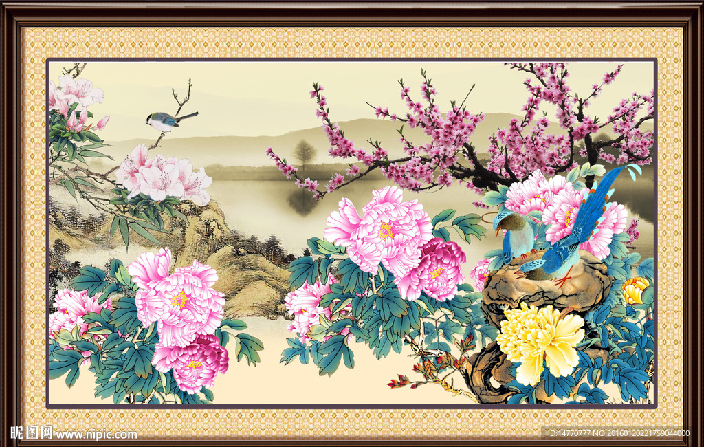 花开富贵花鸟图