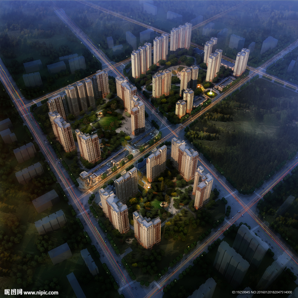 房地产效果图  鸟瞰图