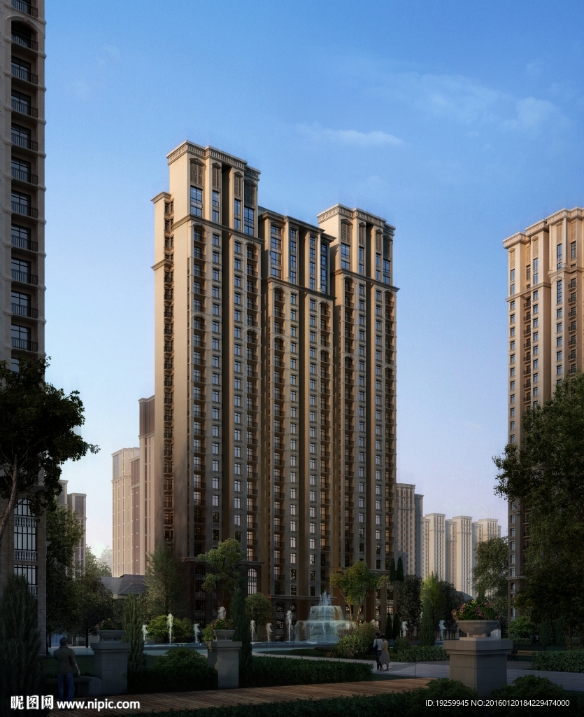 建筑效果图  住宅效果图