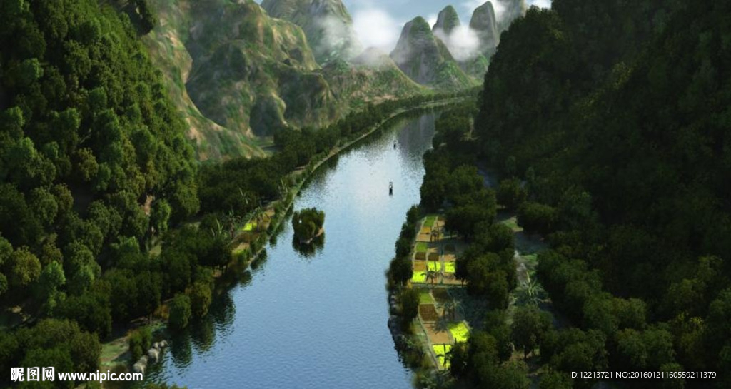 山间流水