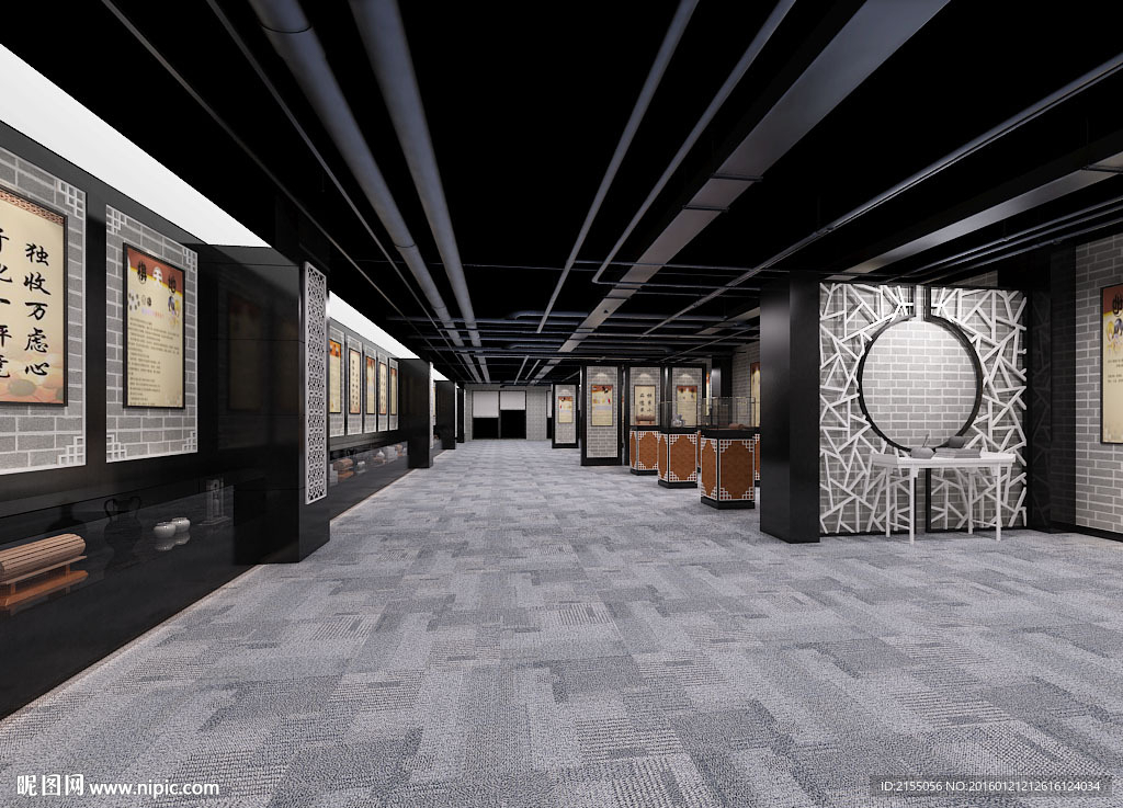酒店走廊3d模型及最终渲染成图