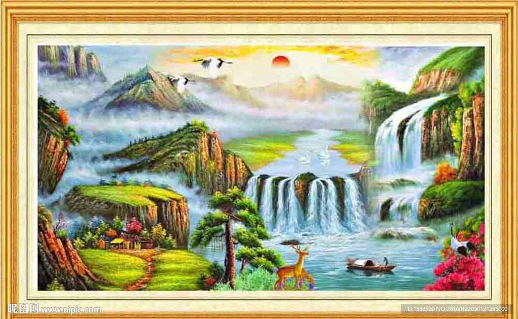 油画山水风景画