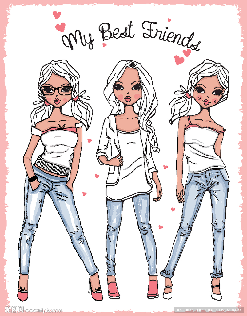 卡通美女（内含高清分层图）