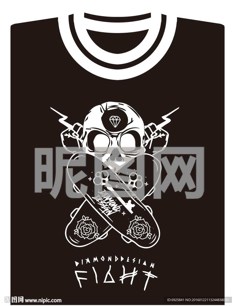 卡通t恤文化衫个性图案矢量