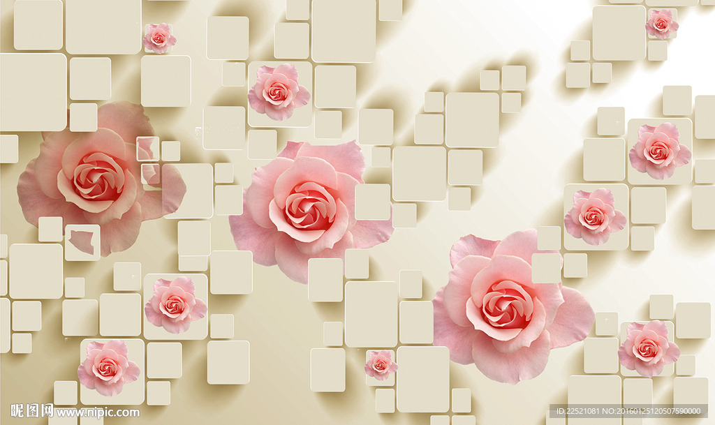 3D玫瑰花