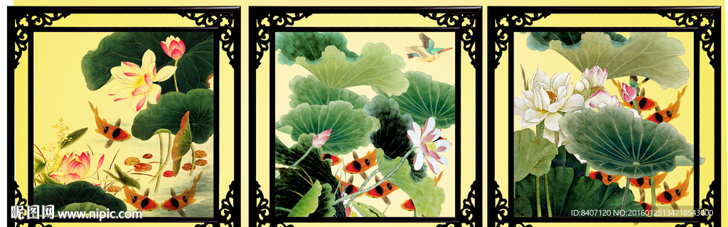 荷花装饰画