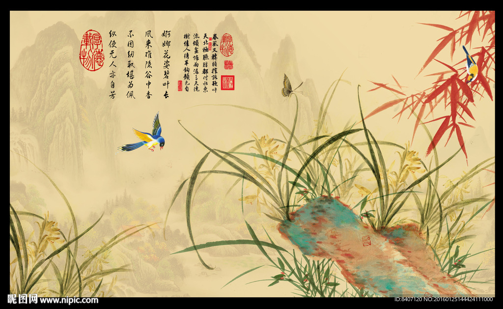 兰花装饰画