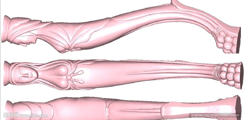 家具脚 立体图 3D图  ST