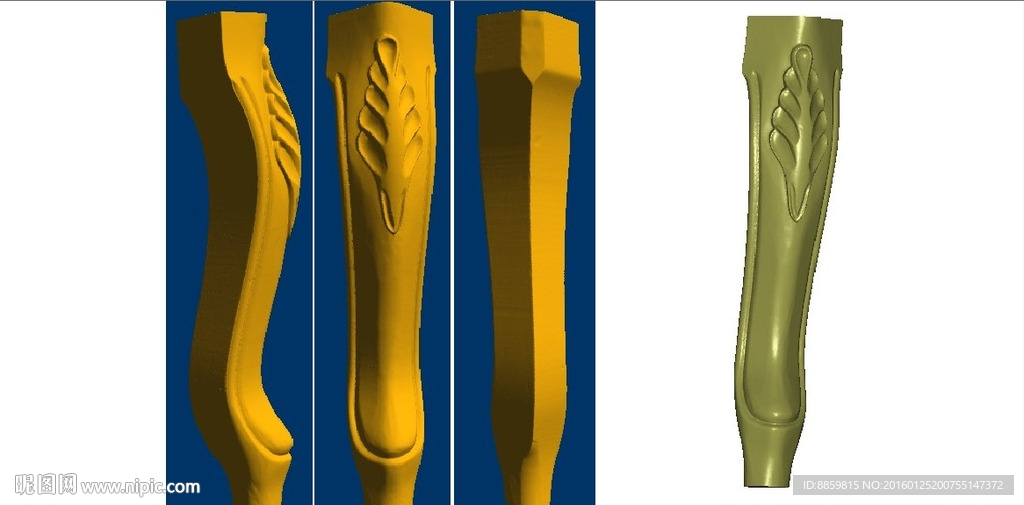 家具脚 立体图 3D图  ST