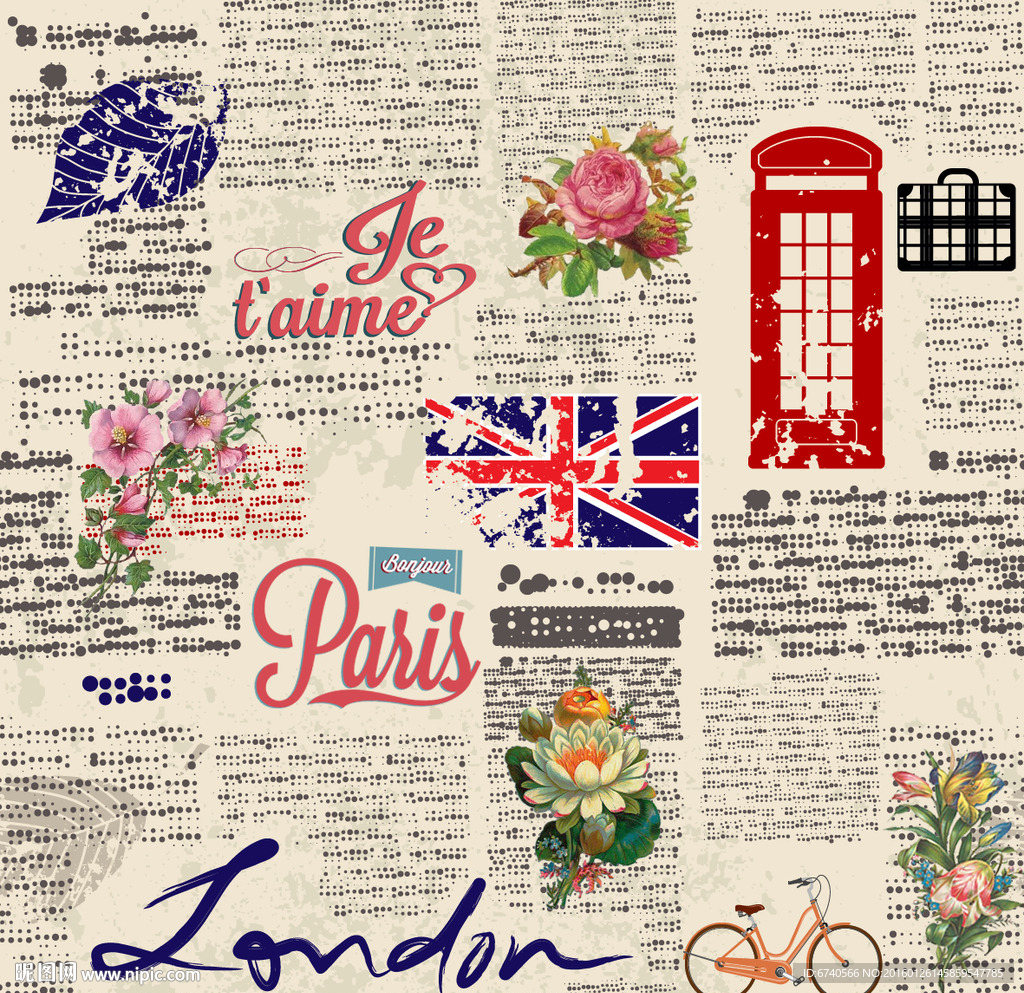 无框画 欧美风格 工艺品贴纸